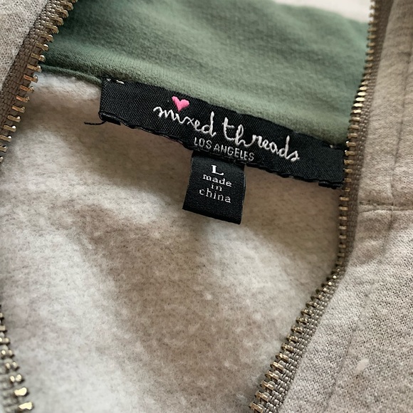 THRIFTED Mixed Threads quarter zip up sweater - Picture 3 of 4